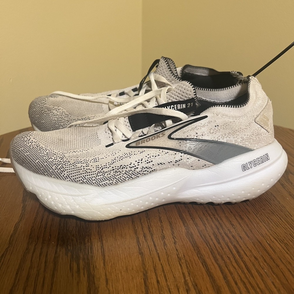 Brooks Glycerin Stealthfit 21 Running Shoes Womens Sz 8.5 Grey White Athletic